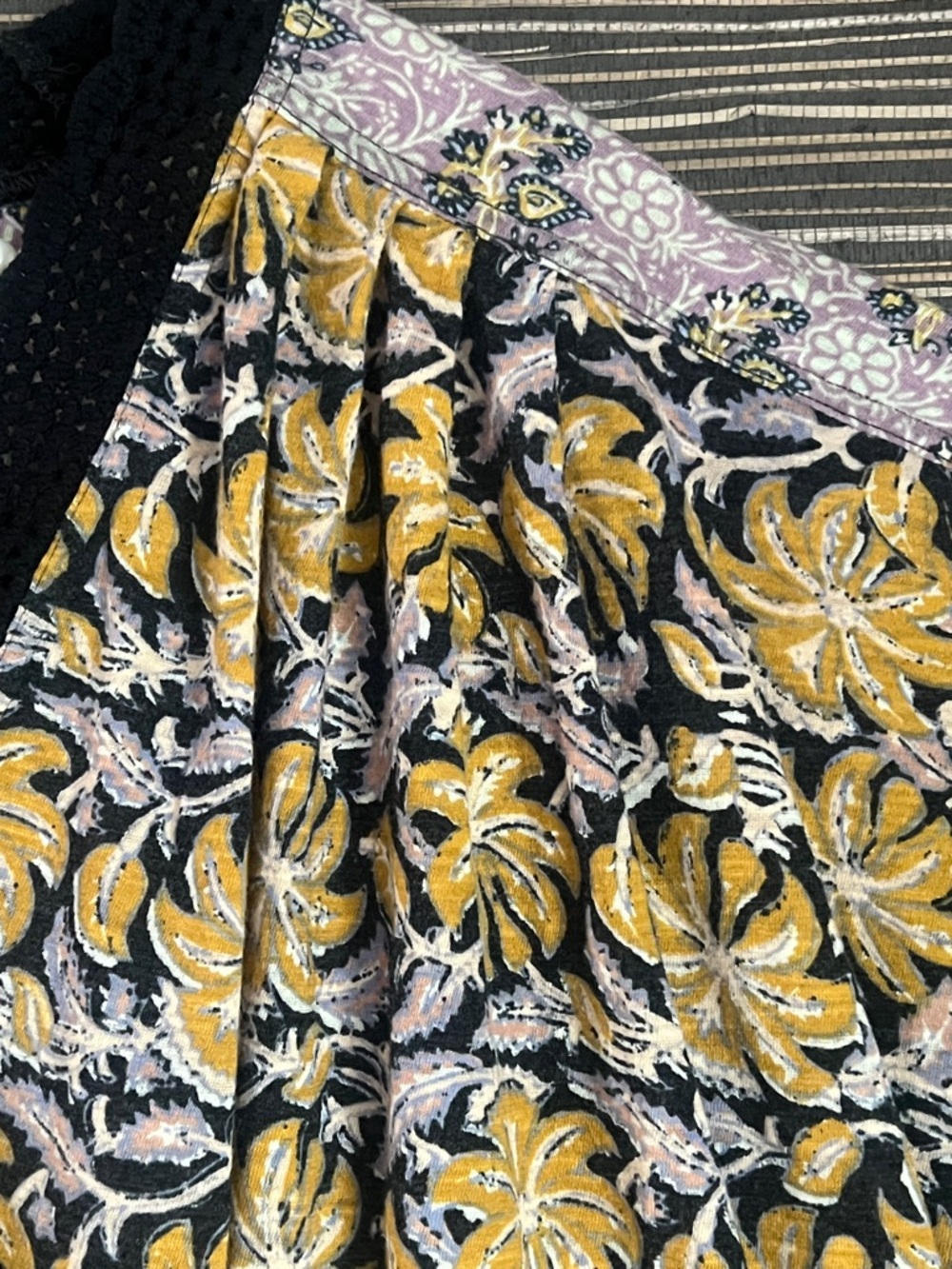 Free People Leilani Floral Printed Crop Top Medium Black combo - Picture 8 of 13
